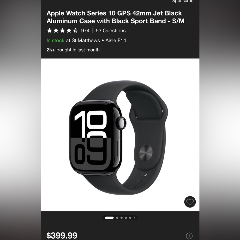 Apple Black Smartwatch Series 10 brand new 42mm